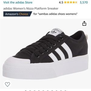 Adida's Women's Nizza Platform Sneaker- black/white size 8.5